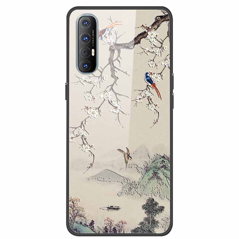 Tempered Glass Case For Oppo Reno 3 Pro 5G Case 6.5" Hard Phone Back Cover Soft Bumper For Oppo Reno3 Pro Case Funda Para PCRM00
