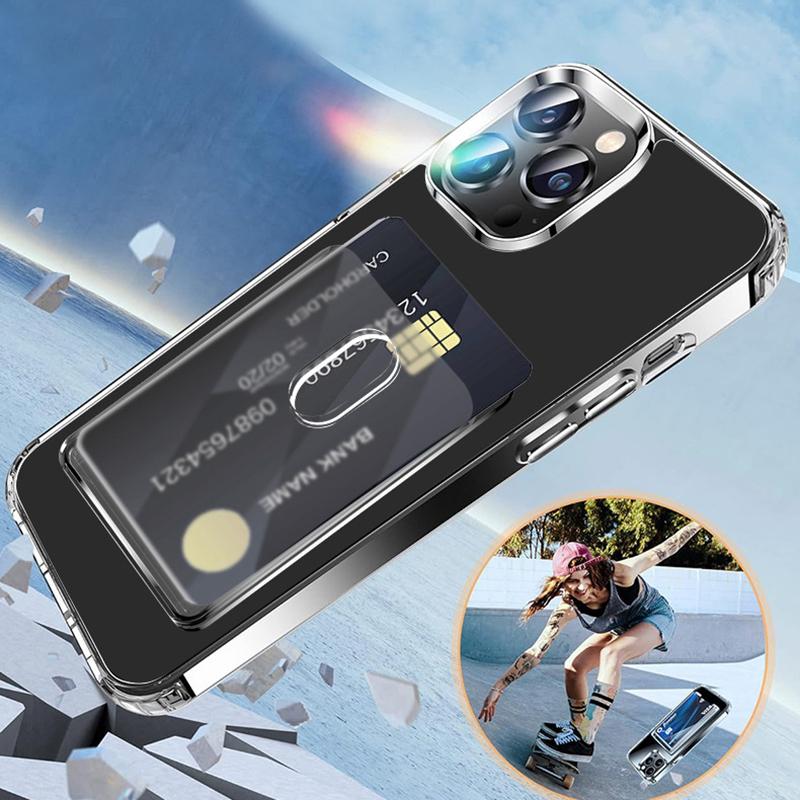 For Magsafe Transparent Magnetic Wallet Clip Phone Back Sticker For Iphone12Pro 13 14 Pro Max Macsafe Card Bag On Sleeve