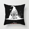 New Halloween Black and White Skull Pumpkin Printed Peach Leather Velvet Pillowcase Sofa Office Cushion Cover