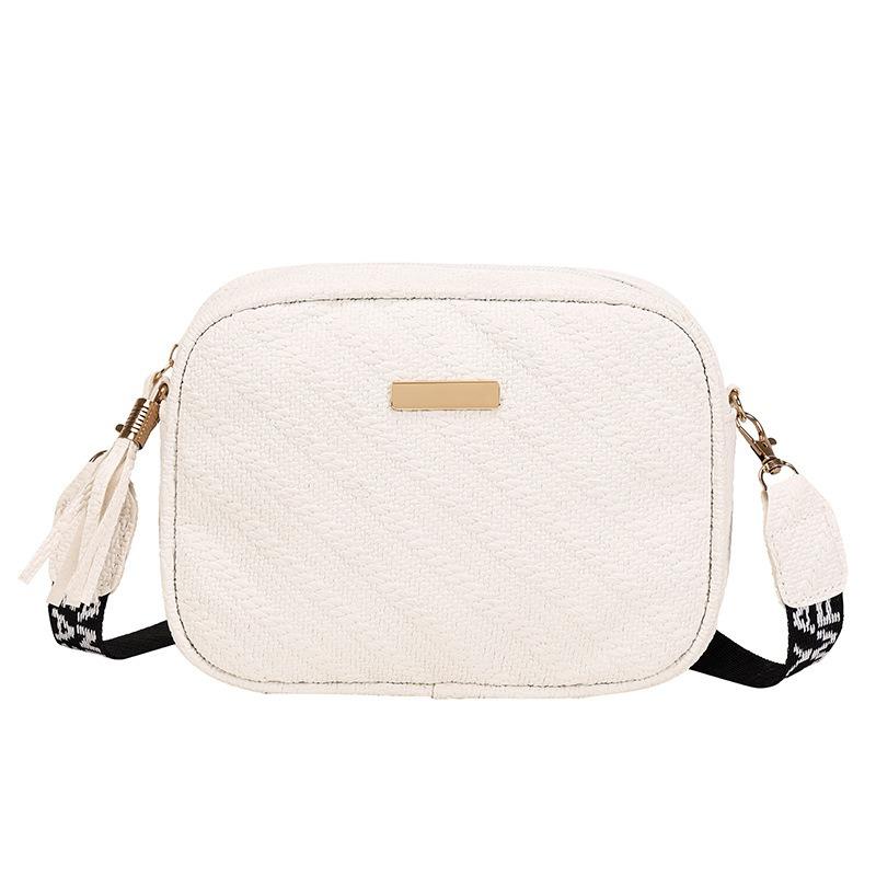 New embossed iron sheet ribbon messenger small square bag casual simple cosmetic bag mobile phone bag