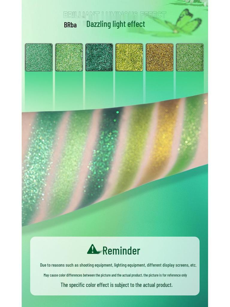 UCANBE Secret Realm 15-Color Eyeshadow Palette: Advanced Green Changlong Elf Halloween Special Effects Makeup.