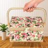 Sewing Large Floral Tool Sewing Retro Modern Sewing Pincushion Small Item D&D Box, Capacity, Print, Box, Tools, Storage, Two-Tier Storage,