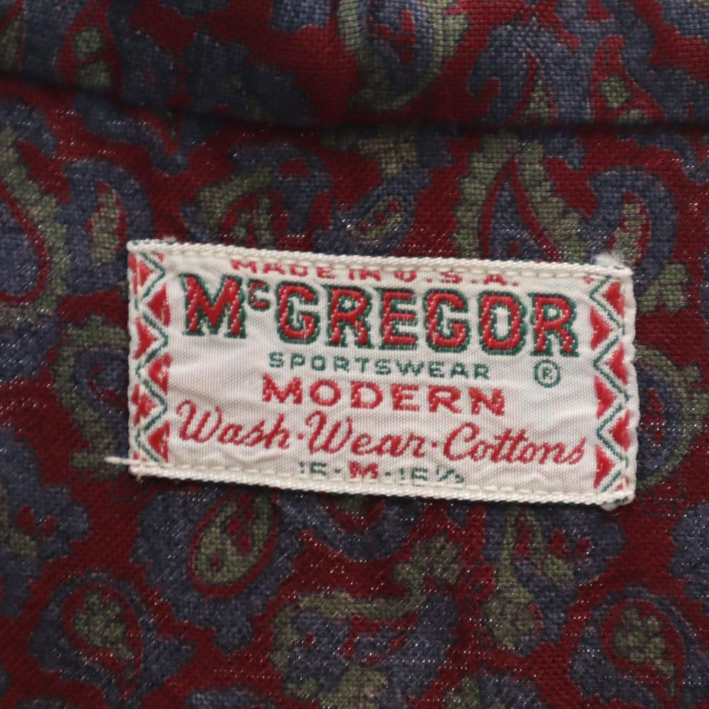 McGregor 60s Vintage Made in USA Paisley Pattern Long sleeve Button down shirt Men's Used
