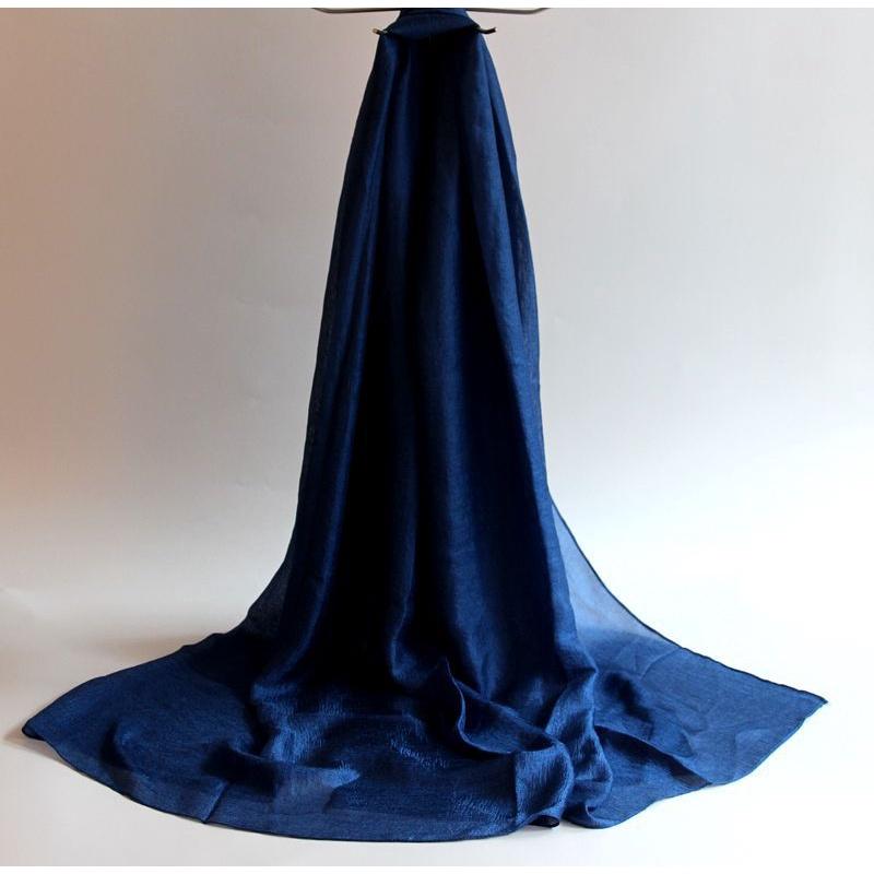 Neuer niederländischer Leinenschal für Damen, einfarbig, Baumwolle und Leinen, All-Match-Schal, Sonnenschutz, Strandtuch, Perle