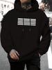 New 2025 Unisex Personalized Long Strip Letter Print Hoodie - Autumn And Winter Casual Knitted Fabric Pullover, with Drawstring Hood, Regular Style, 1
