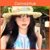 Summer Straw Hat With Rose Flower Embellishments For Women Sunblock And Fashion Accessory