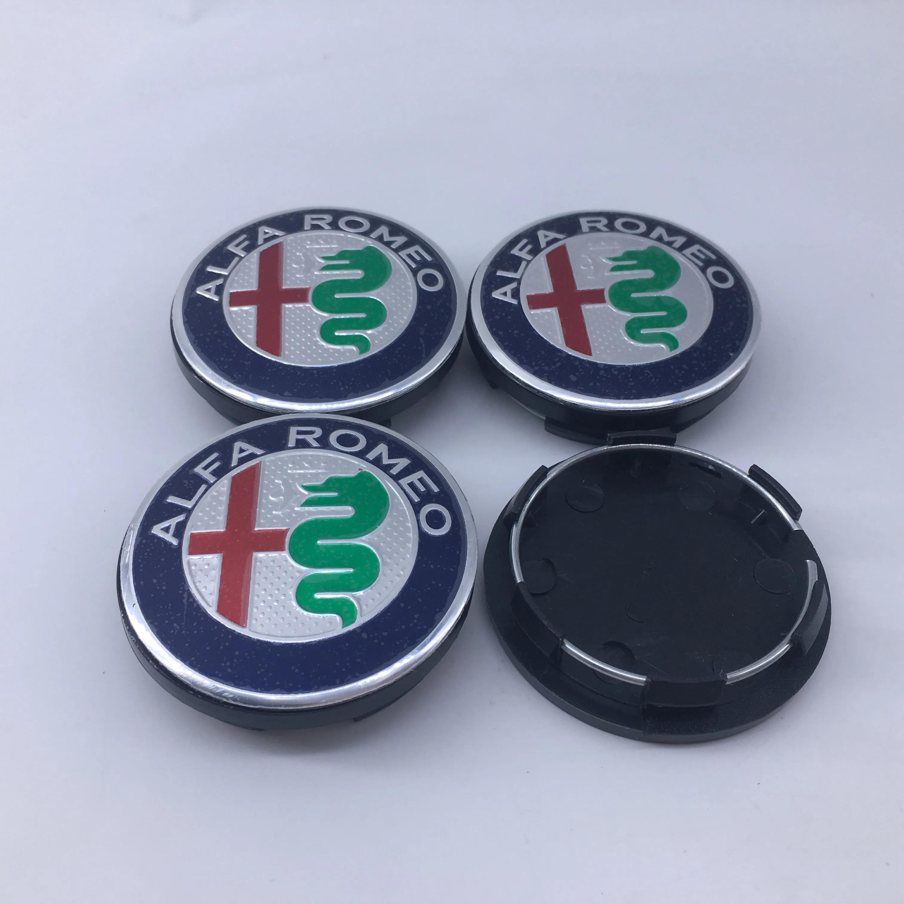

4PCS 60mm Automotive Hub Cover Decoration Logo Center Cover Protective for Alfa Romeo Giulia Giulietta 159 Mito Spider GTA