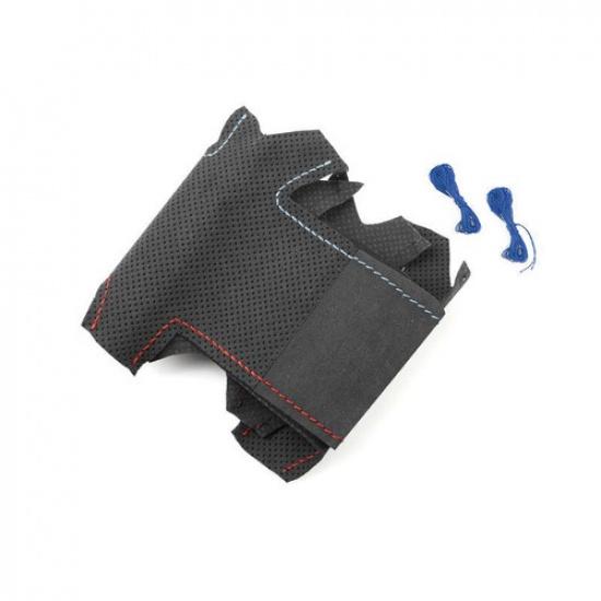 M Sport Color Stitch Steering Wheel Suede Cover Trim For BMW 3 Series E90 E91