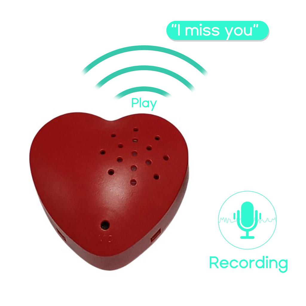 Portable Heart Shaped Voice Recorder for Stuffed Animal Recording Box for Plush Toy Easy To Use Press and Play Recorder