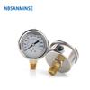 NBSANMINSE Hydraulic Oil Pressure Gauge SM2SB50B/L 2 Inch G1/4 Liquid Manometer Pression Instruments SS304 Gauge Brass Thread