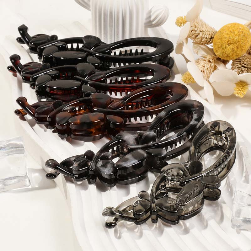 Vintage Leopard Banane Schmetterlingsförmige Haarspange für Frauen Süße Harz Twist Pferdeschwanz Haarnadel Barrettes Haarschmuck
