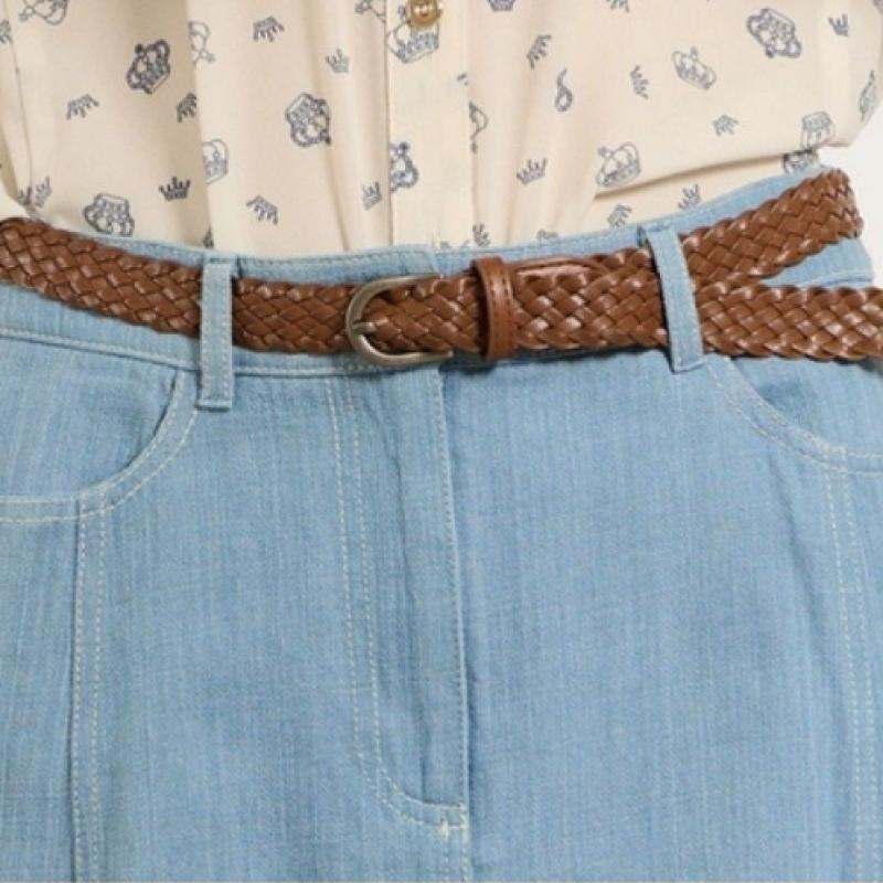 Bcbg Denim Pleated Skirt B5m3s202