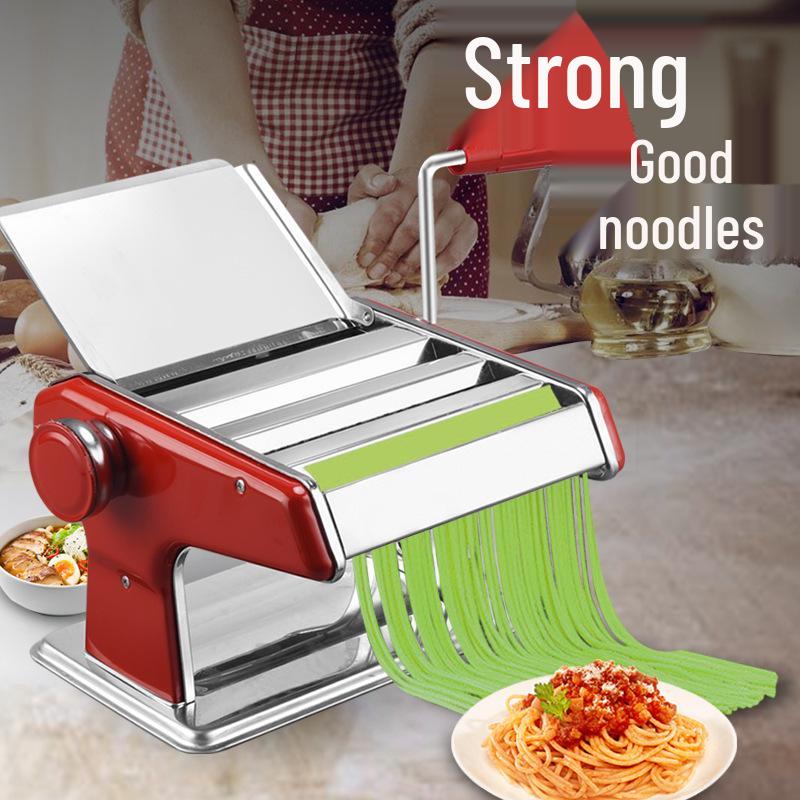 Compact Manual Noodle Press: Dual-Blade Hand-Crank Dough Maker for Home