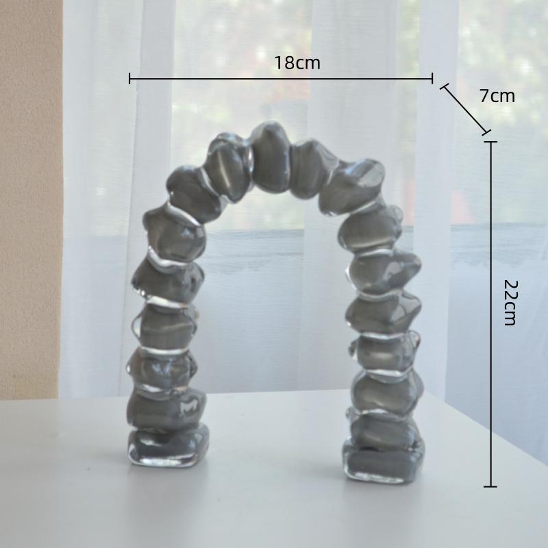 Arco de Vidro Geométrico Criativo Tubo Irregular Vidro Semicircular Artesanato Figuras Decorativas Acessórios de Decoração para Casa