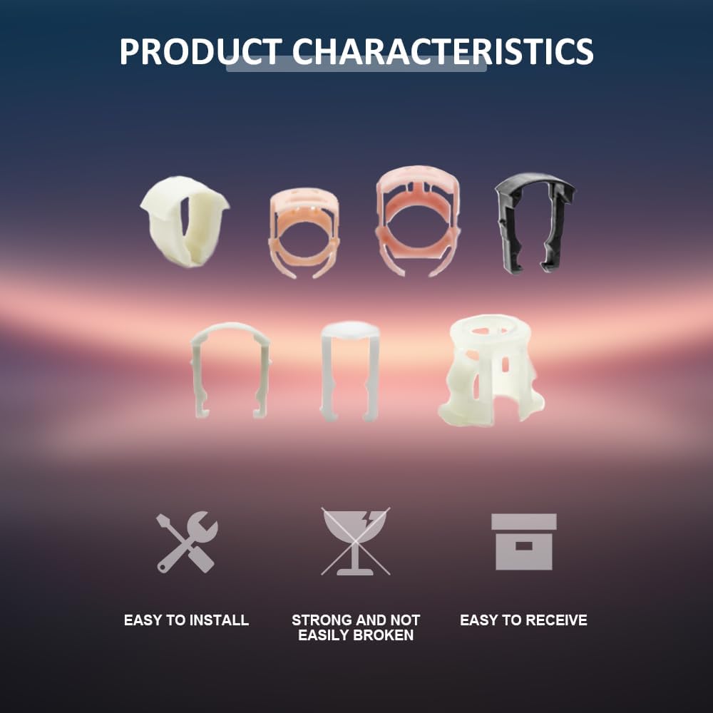 Fuel Line Clips, Auto Clips Replacement Kit, Fuel Line Clamps, Fuel Line Retaining Clip Box, Refrigerant Line Clip, 3/8 & 5/16 Fuel Line Retaining