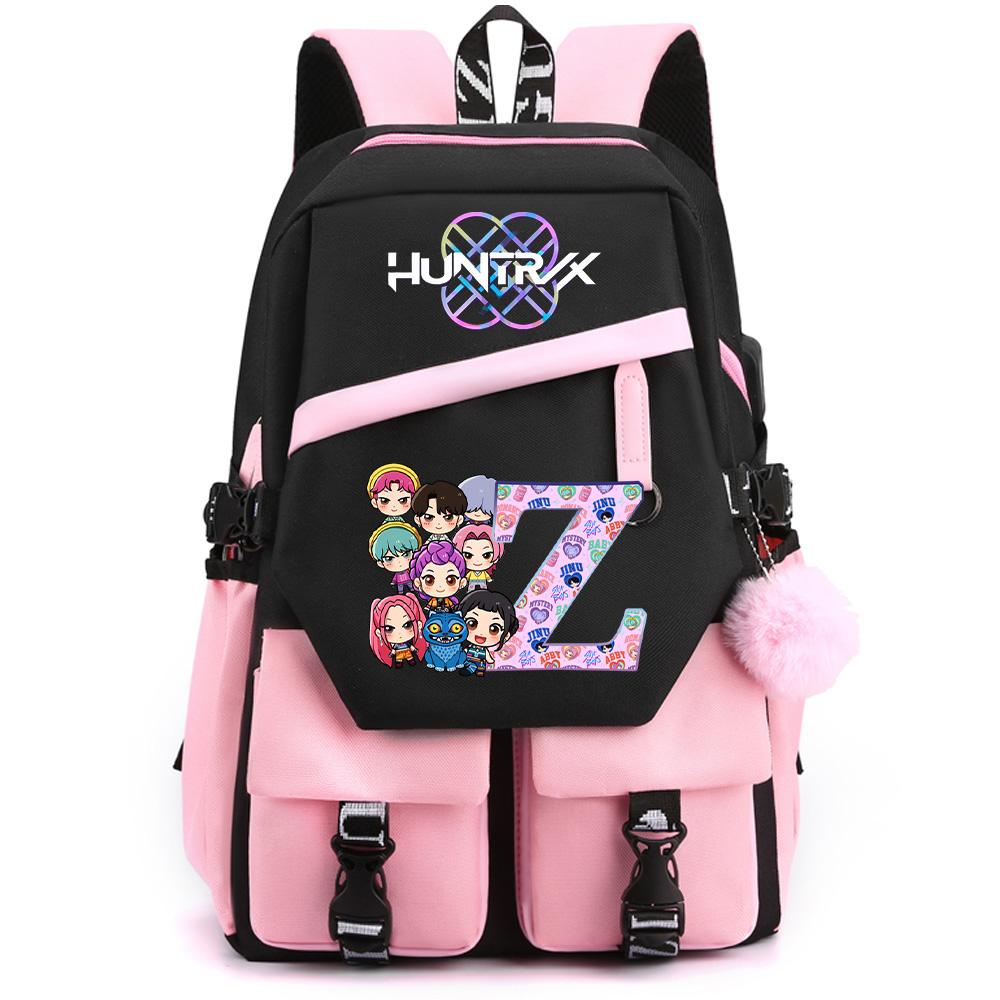 26 English Letter K-pop Demon Hunters Printed Large Capacity Backpack for Teenger Student Girl Boy Schoolbag Bookbag Women Waterproof Travel Bag