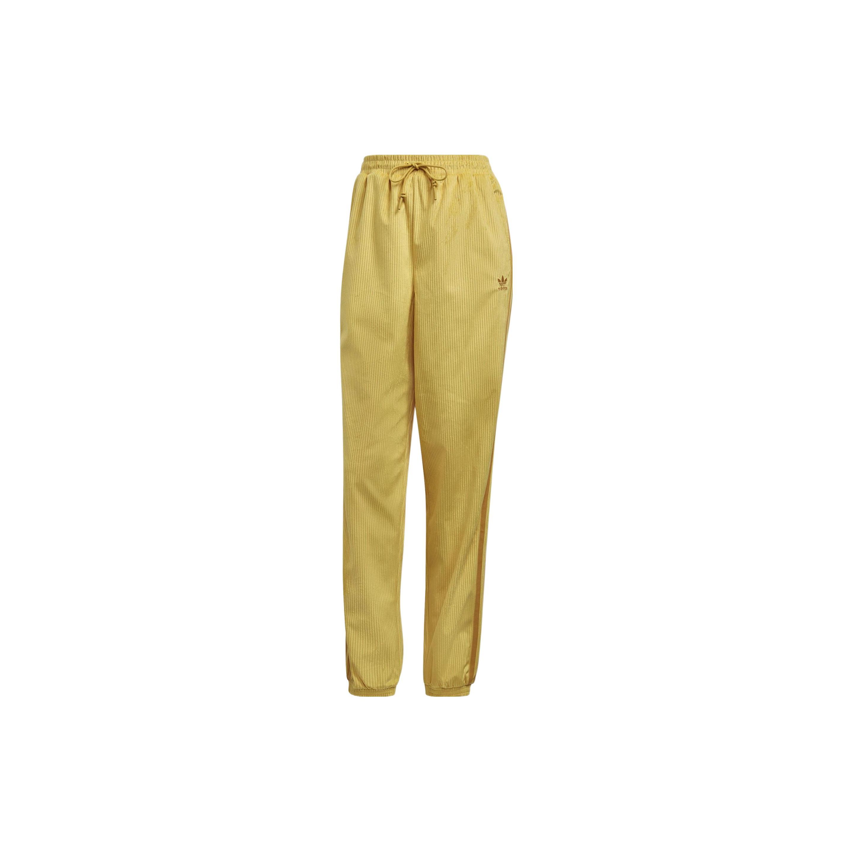 

Adidas Originals Trefoil Logo Embroidered Striped Cuff Sports Pants Women Bottoms Yellow GU0805 M