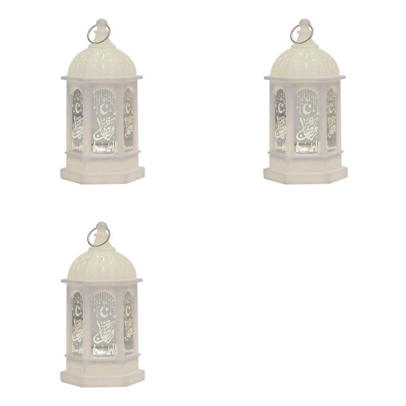 

3X Eid Mubarak Led Lantern Ornaments Ramadan Lantern Nightlight Lighting Home Decorations Ramadan Festival Party Gifts,F