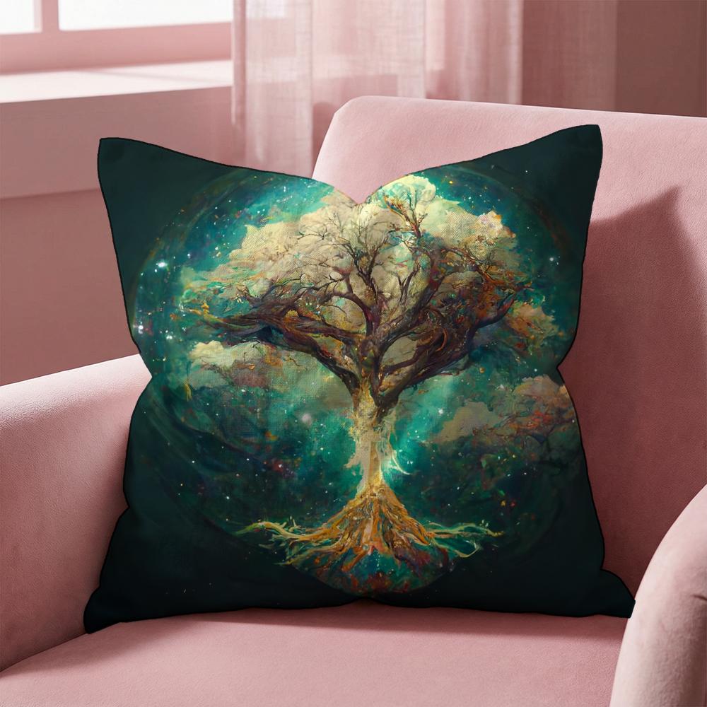 Tree of Life Cushion Cover Multi-Scene Pillow Cover for Home & Car - Reversible, Soft & Durable for Daily Use