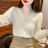 Women's Lace Long Sleeve Shirt - Versatile and Elegant Top for Any Occasion