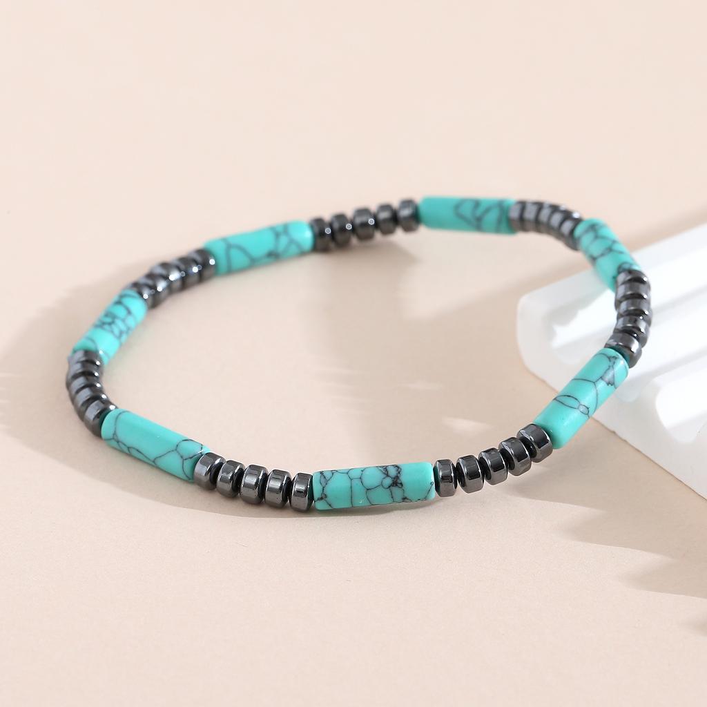 Unisex Hematite Bracelet Irregular Emperor Stone Beaded Jewelry Handmade Elastic Minimalist Energy Gift for Men Women