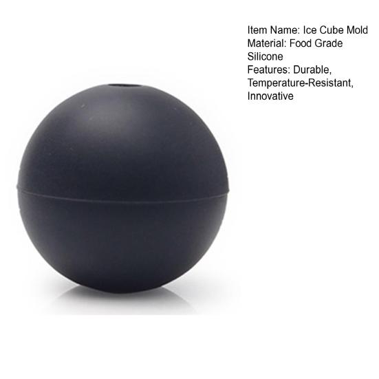 Silicone Sphere Ice Mold with Lid Food-Grade Ice Ball Tray for Whiskey Cocktails Easy-Release Leak-Proof Ice Cube Maker for Freezer