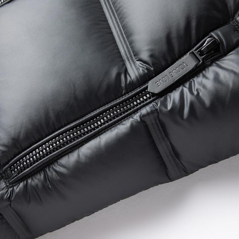 Winter New Black and Gold Down Jacket Men's Fashion Casual Short Take-off Hat Warm Men's Down Jacket