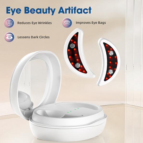 Eye Massager with Gel Eye Bag Dark Circles Wrinkles Remover for Pads Travel-Friendly Puffiness One-Touch Operation