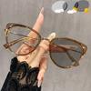 Ochelari pentru Miopie cu Schimbare de Culoare, Ochelari Fotocromici Retro la Modă Ochi de Pisică, Protecție Ochi Blocare Lumină Albastră, Dioptrie Până la -4.0