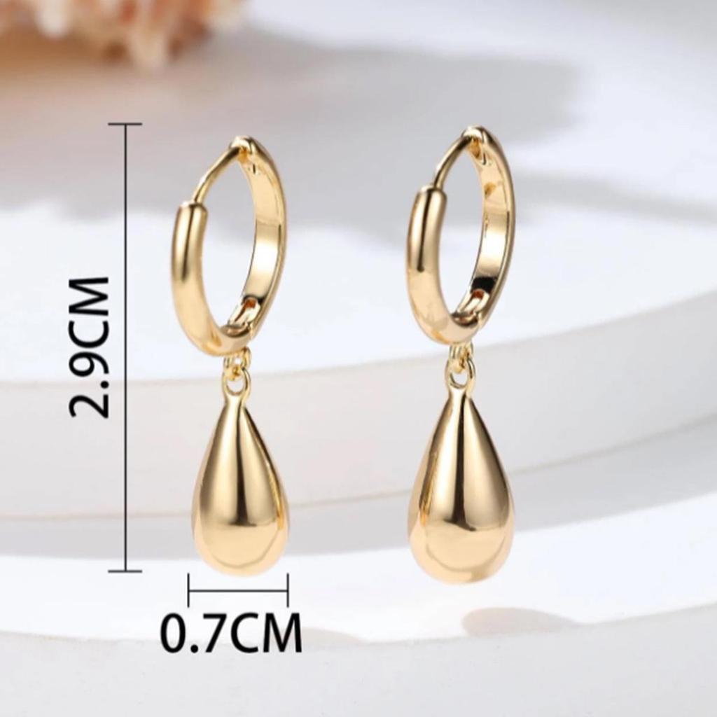 Cercei cu pandantiv retro european și american în formă de picătură de apă - Cercei simpli, la modă pentru doamne