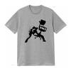 Banksy Office Chair Clash T Shirt Charcoal Medium Vintage Stretched Designer Clothes Slightly Versatile Breathable
