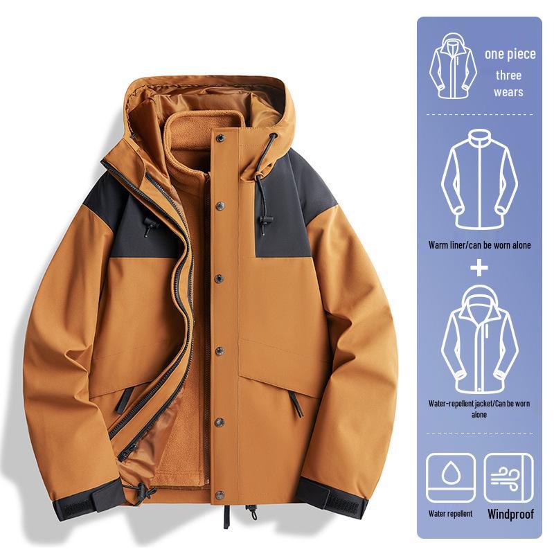

Unisex 3-in-1 Windproof Mountain Jacket: Detachable, Waterproof, Warm, and Ideal for Climbing and Travel - 2024 Edition. XL