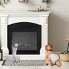 Fireplace Screen Mesh Cover PVC Fireplace Cover Pet Proof With Hooks And Loops Fireplace Safety Cover For Kids 114Cm Durable-A78