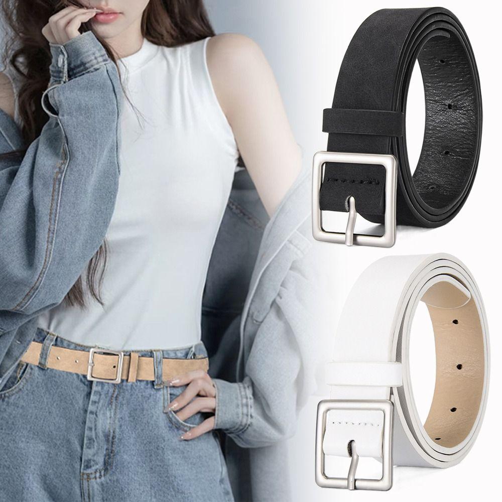 Luxury Design Business Waist Belt Pin buckle Waistband Fashion Suede Leather Belt  For Women