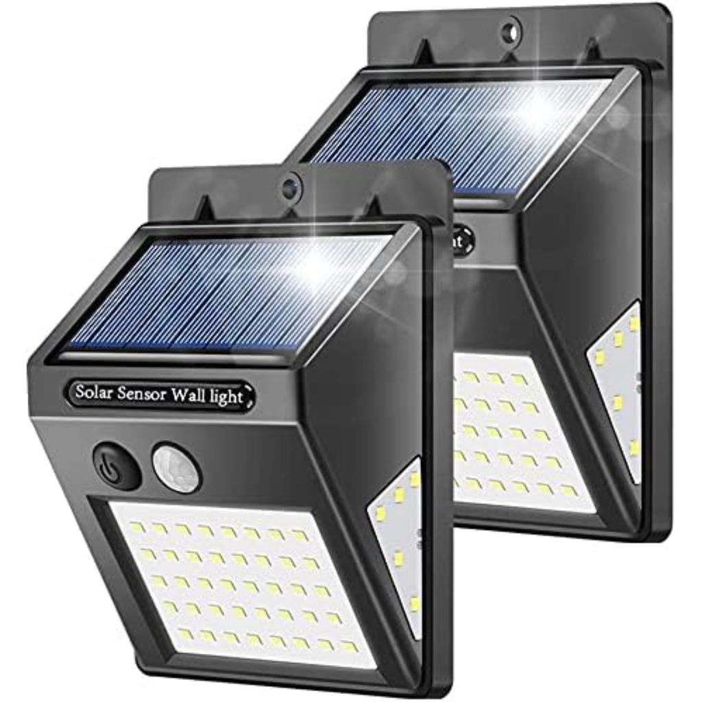 Solar Security Lights Solar Motion Sensor Lights Wireless Waterproof for Wall Fence Garden (2-Pack)