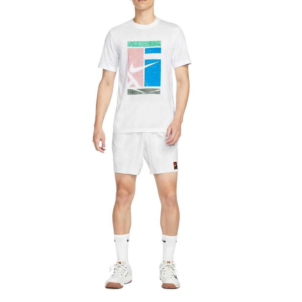 Nike Men's Court Dri-FIT Graphic Short Sleeve T-Shirt White HV1789-100