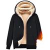 Autumn and Winter Fleece Warm Men's Hooded Cardigan Men's Casual Versatile Solid Color Anti Cold Men's Sweatshirt Jacket