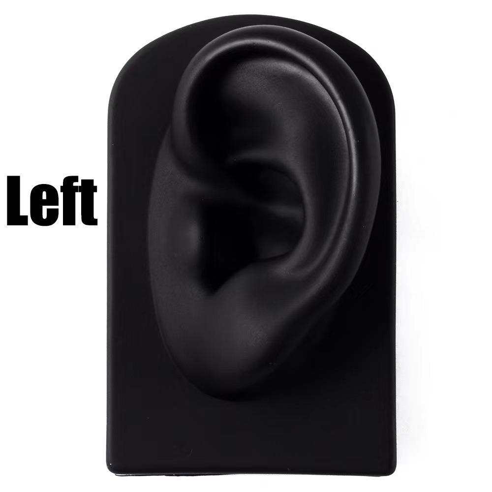 

Lightweight Human Ear Model Rack Piercing Tool Earrings Display Stand Girls Women Black-Left