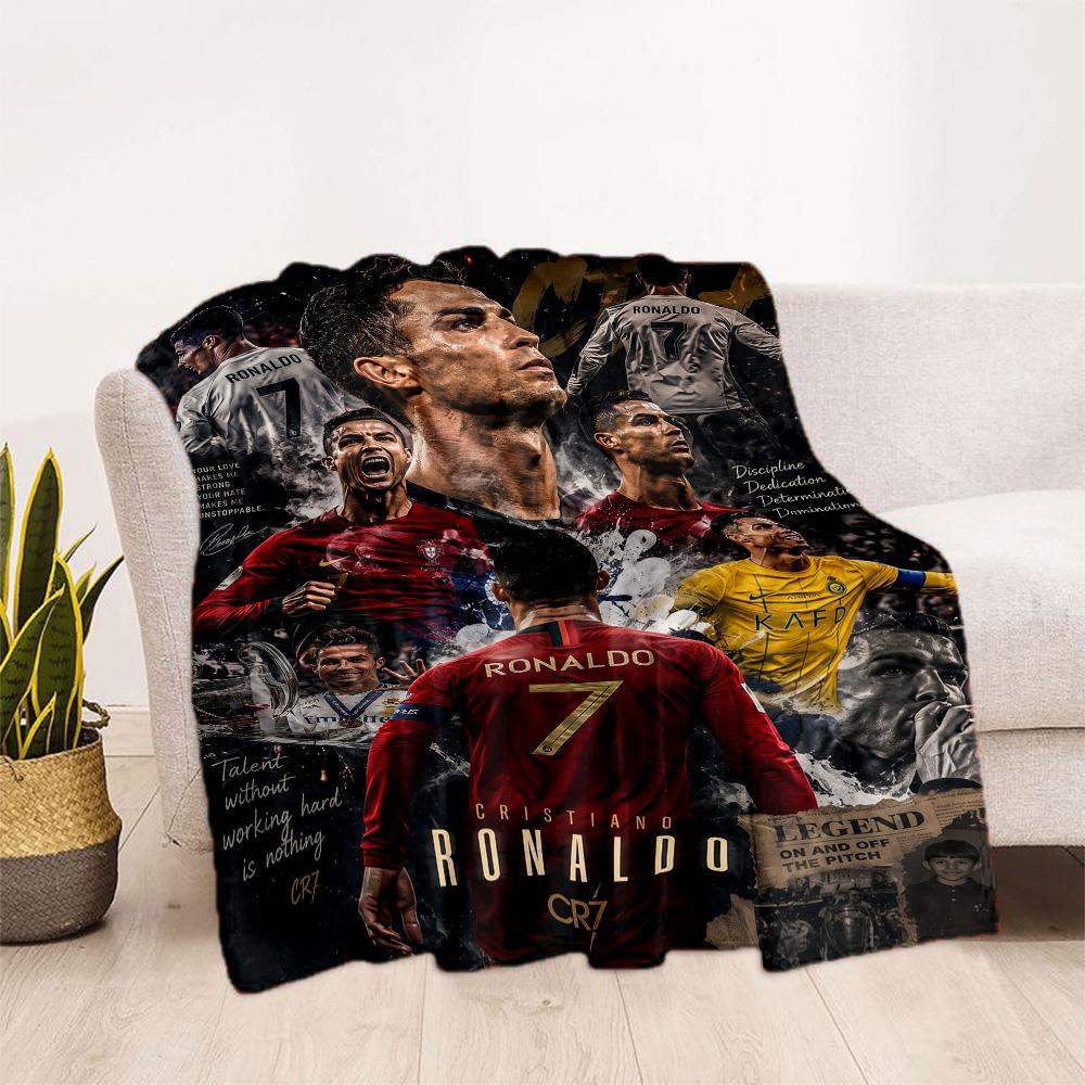 Ronaldo's Legacy Football Blanket Soft Warm Cozy Perfect for Chair Couch Sofa Four Seasons Universal Warmthful Decor