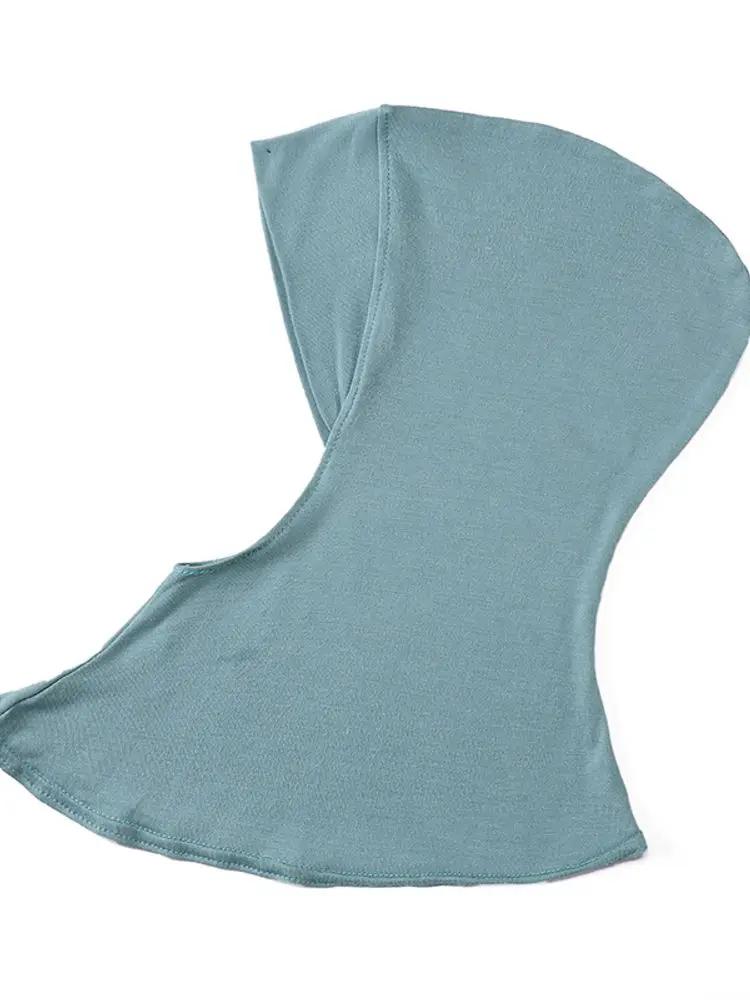 21Colors Soft Modal Elastic Basic Inner Turban Cap Muslim Women Solid Color Wrap Hijab Hats Wear Directly Headscarf Underscarf