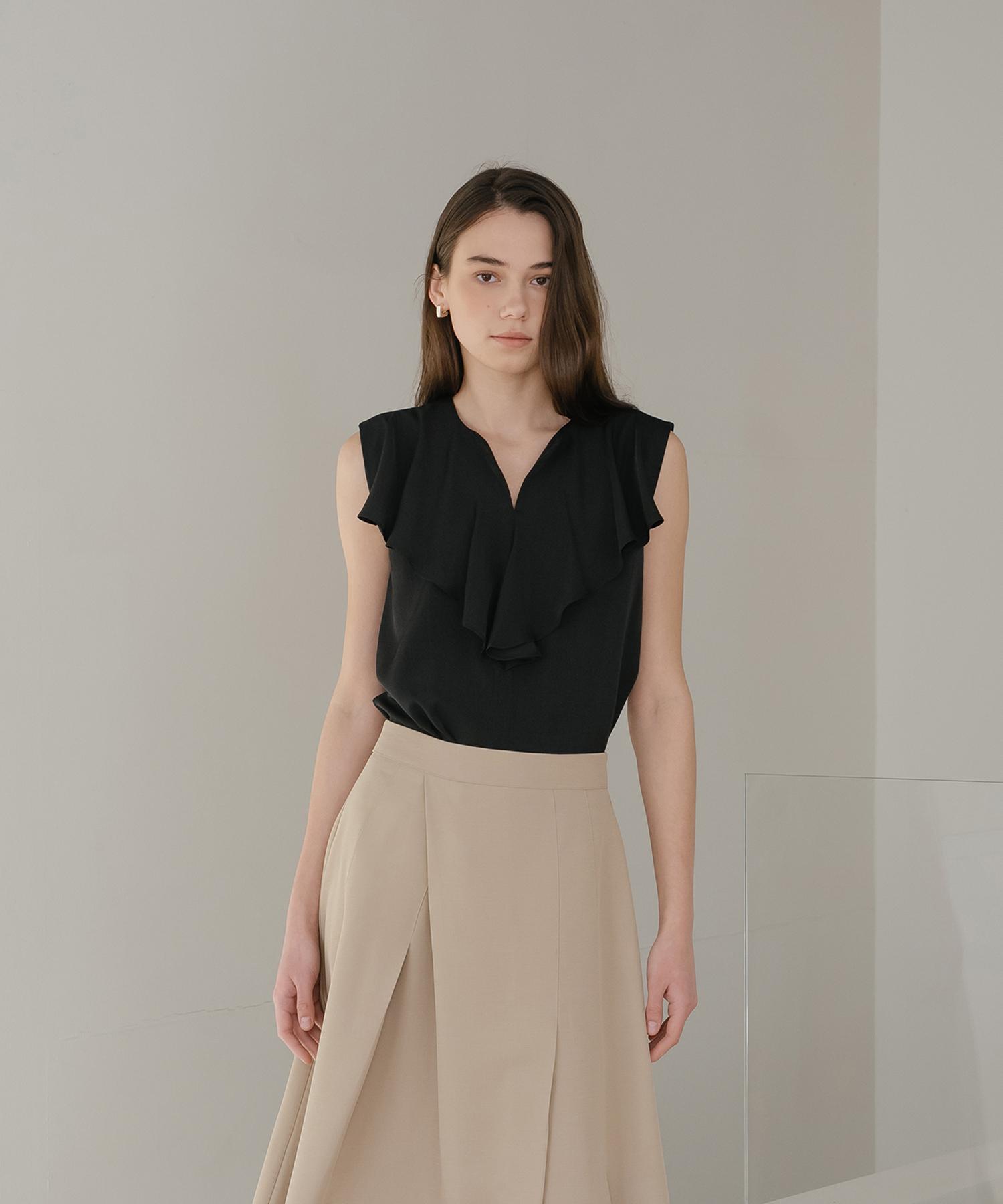Unis Black Flare Blouse Black