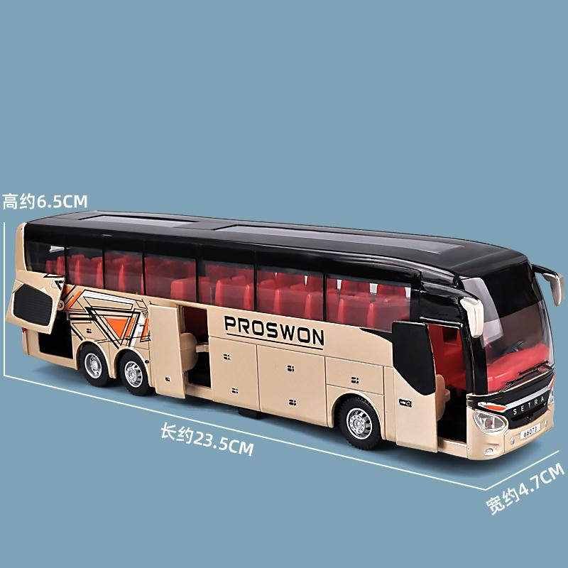 Simulation Diecast 1/50 Alloy Business Bus Car Model Luxury Airport Bus Model  Vehicles For Children‘s