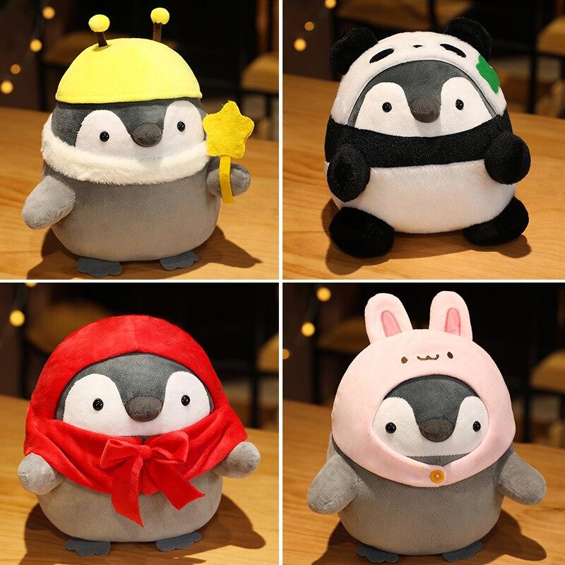 Schöner Plüsch-Pinguin mit Hut, Spielzeug, kreatives Cosplay-Kaninchen, Panda-Kissen, gefüllte weiche Puppe, Kinder, Mädchen, Geburtstagsgeschenk