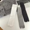 Korean Style Tabi Split Toe Socks – Black White Grey Calf Fashion Stackable for Schoolgirl, Trendy Unisex Crew Sock
