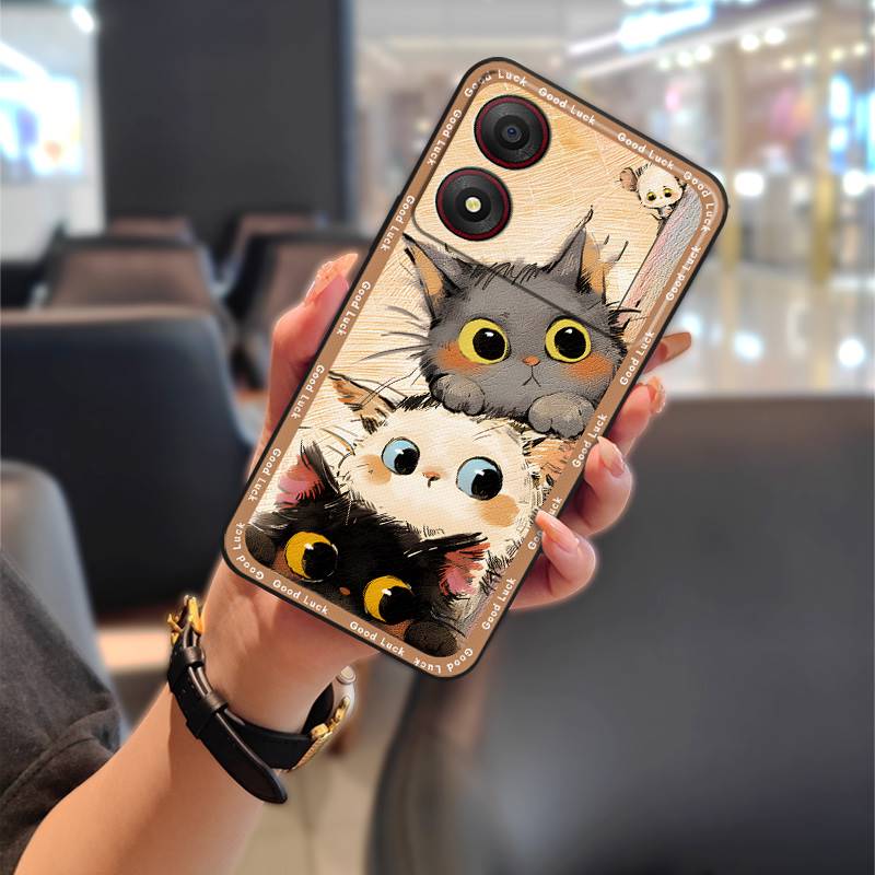 Cute Back Cover Phone Case For ZTE Blade A34 Full Wrap Phone Pouch Anti-dust Anti-knock Graffiti Fashion Design Cartoon
