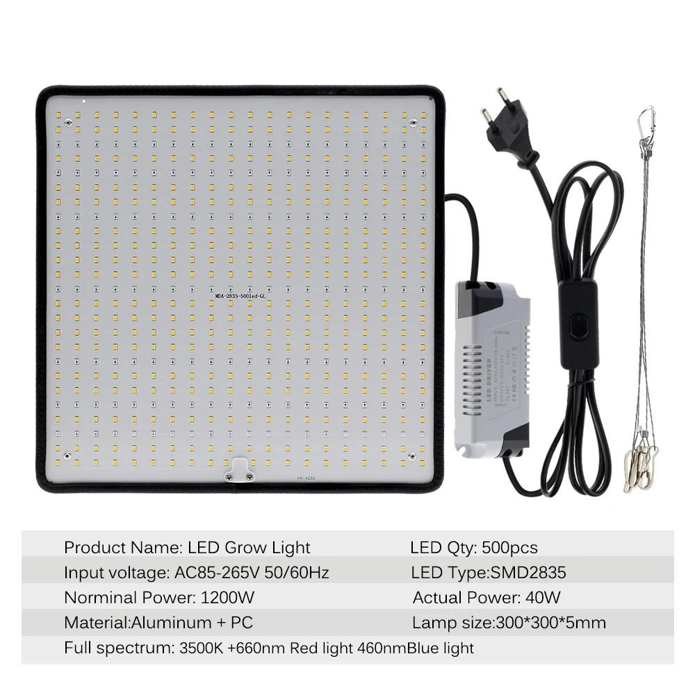 LED Grow Light Full Spectrum Phyto Lamp AC85-240V 40W For Indoor Grow Tent Plants Growth Light