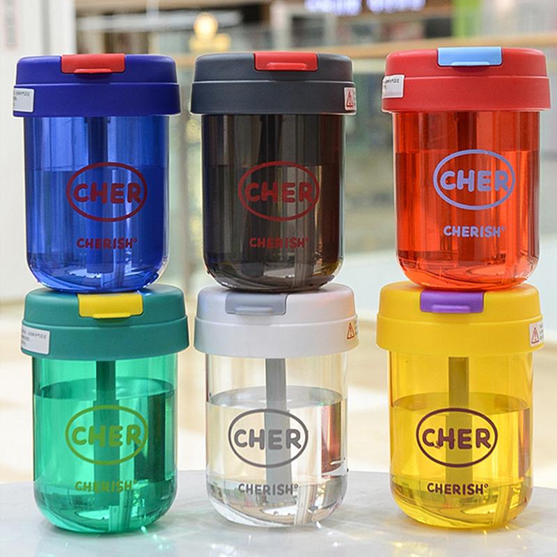 300Ml Mini Straw Water Bottle Anti-Fall Cute Coffee Tea Cup Drinkware Outdoor Portable Sport Water Bottle Cup