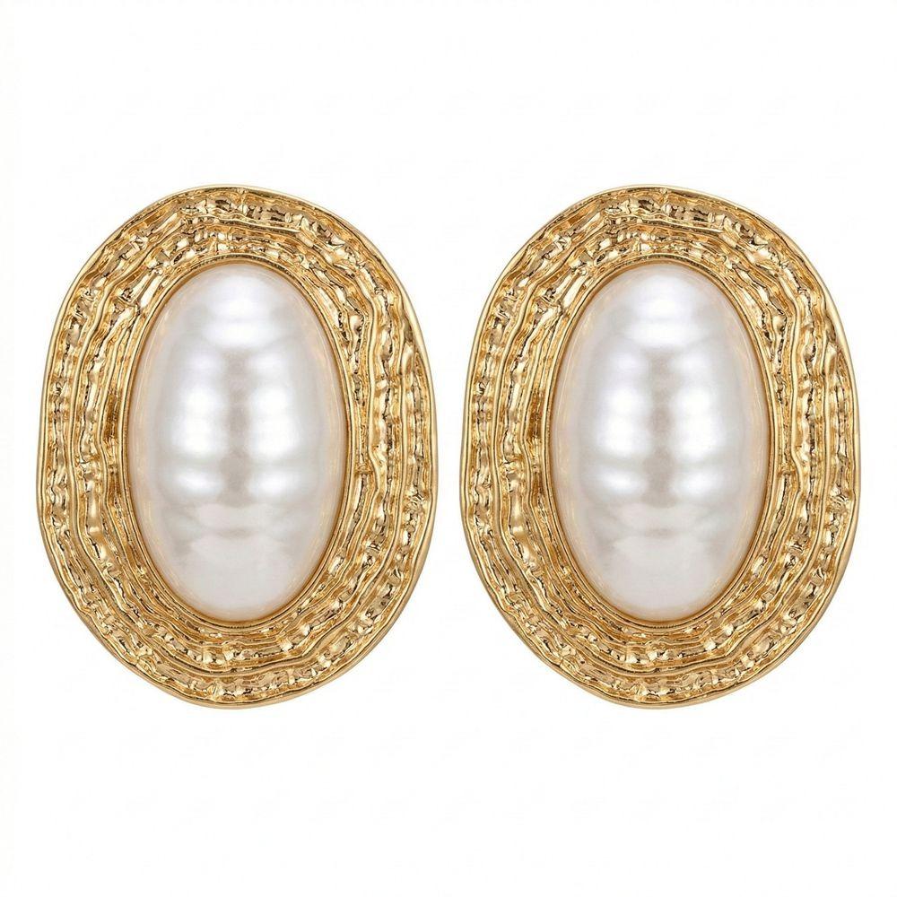 

Vintage Large Stud Earrings Imitation Geometric Exaggerated Earrings Party Accessories