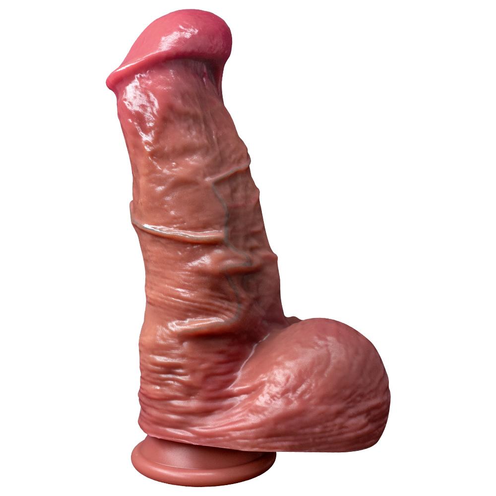 Fat King Glasses Dildo Double Liquid Silicone Artificial Penis Makeup Female Masturbator Thick Long Vacation Penis Adult Sexual Supplies