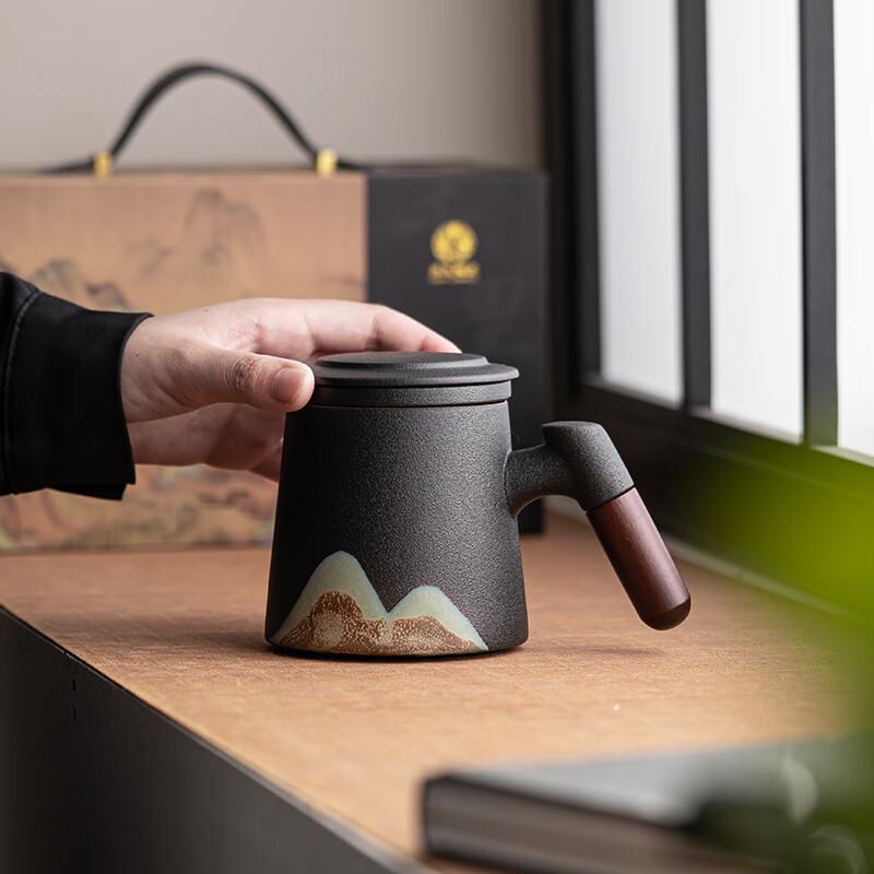 Sushi Ceramics Hand-Painted Cultural Office Tea Mug with Filter